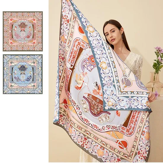 Double-Side Digital Printing Mulberry Silk Scarf for Lady