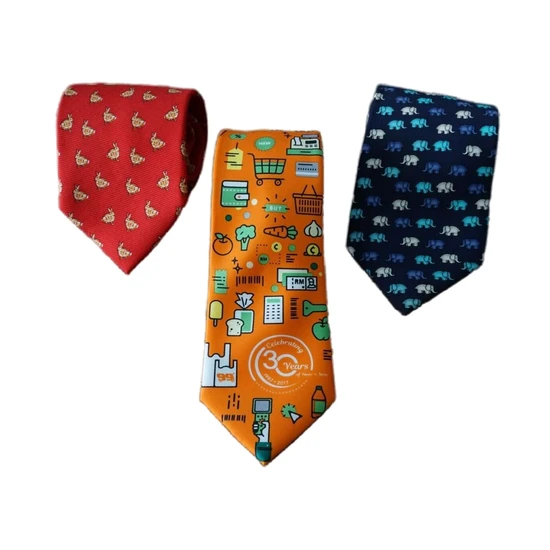 OEM Custom Men′s Orange/Red/Black 100% Handmade Silk Wedding Party Tie