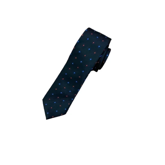 Classic Dark Blue Colour Little Cross Design Men′s Jacquard Polyester Necktie