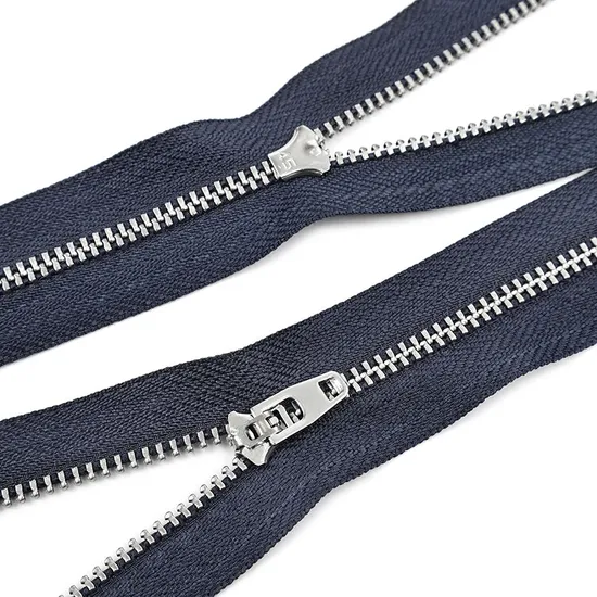 Metal Stainless Steel Zipper Manufacture Supplier Wholesale Y Teeth Metal Zips for Jeans Back Sbs Custom Silver Metal Zipper