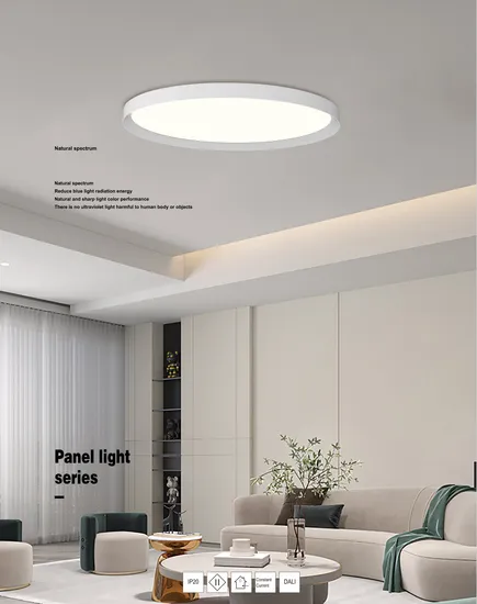 Modern LED Panel Light Fixture, White Minimalist Flush Mount Pendant Lights, Square LED Ceiling Lighting for Bedroom