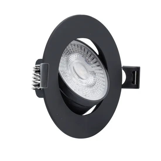 with PC Housing and Cover Black Recessed 5W 380lm IP20 LED Indoor Downlight for Home