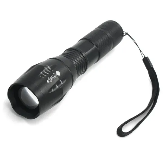 Goldmore10 Black Metal Body Power Battery Lighting Small Portable Outdoor Tactical Flashlight Retractable Waterproof Self Defense Lighting