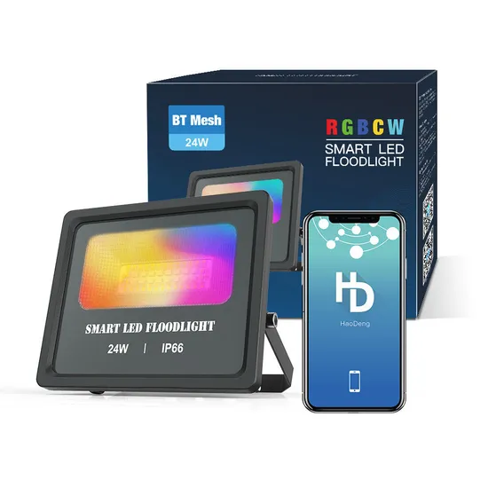 2700K-6500K 2000lms Rgbcw 24W WiFi Smart LED Flood Lights