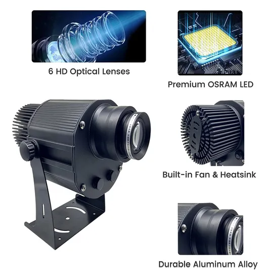 Customized 35W LED Logo Projector IP67 Outdoor Advertising Gobo Projector for Restaurant Store Shop with RoHS Certification