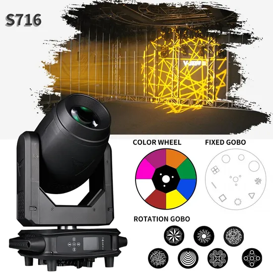 Vshow S716 Goku 200W Bsw 3 in 1 Zoom Moving Head Stage Light Beam Spot Wash LED Moving Head Disco Lights