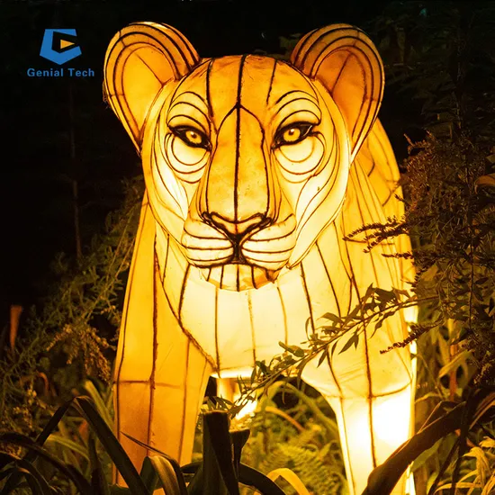 Chinese Lantern Show Animal Silk Lantern Life Size Lion Shape Lanterns