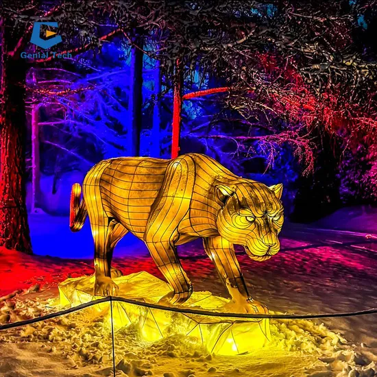 Costomized Festival Lantern Chinese New Year Animal Lantern Leopard Silk Lantern Festival