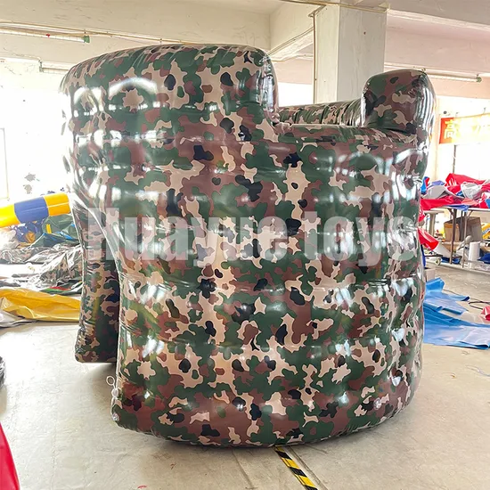 Outdoor Team Building Sport Games Camouflage Inflatable Bunker Obstacle Shooting Practice Paintball Wall Bunker Field Bunker