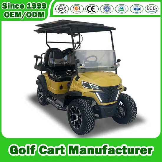 Gold Cart Manfuacturer Customized 2+2 4 Seat Club Car Electric Buggy Hunting Utility 4 Wheel Lithium Battery Motors Trolley Electric Golf Cart with Solar Panel