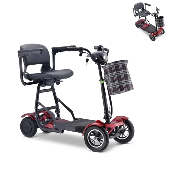 Easily Lift Aluminum Handicapped Elderly Portable 350W 4 Wheel Mobility Scooter
