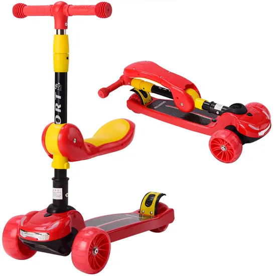 Adjustable Height Folding Pedal Scooter for Children