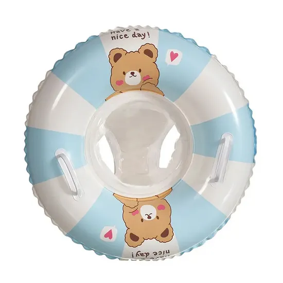 Cute Lucky Rabbit Bear Swimming Ringwith Handle Swimming Tube Pool Float Ring