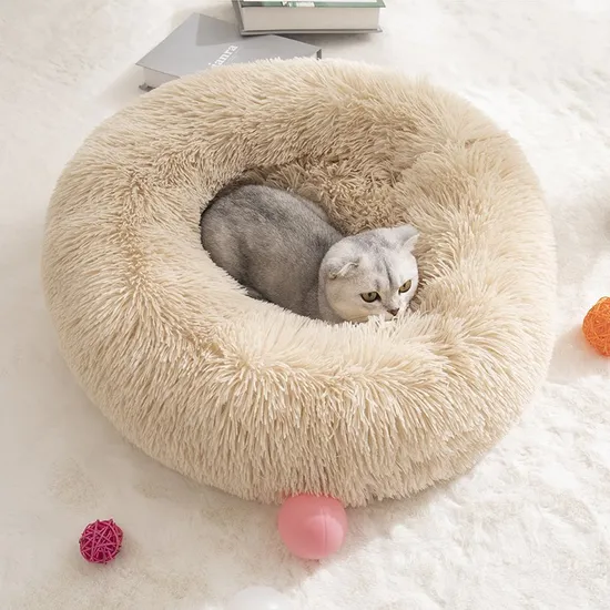 D-Bay Round Long Pile Not Shedding Hair Pet Mat with Different Sizes