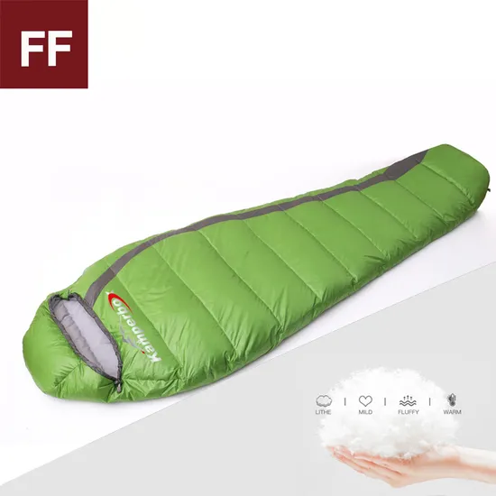 Winter High Quality Durable Cold Down Compact Hunting Warm Lightweight Essential Comfortable Eco Friendly Sleeping Bag for Camping Outdoor Gear