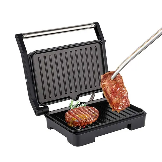 Can Be Spread 180& Deg; Non-Stick Coating Plate for Easy Cleaning Mini 2-Slice Press Grill