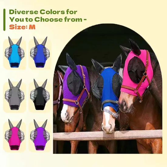 Professional′s Choice Comfort-Fit Horse Fly Mask - Purple Pattern - Maximum Protection and Comfort for Your Horse