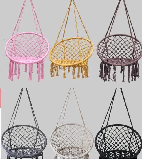 Hammock Chair Hanging Macrame Swing Handmade Knitted Mesh Rope Swing Chair