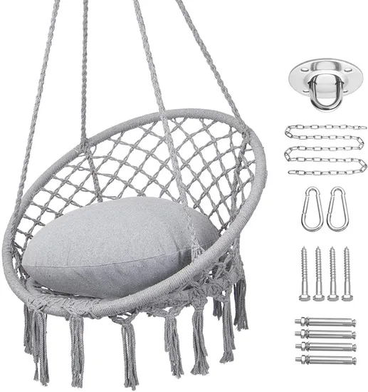 Nordic Style Outdoor Round Rope Garden Baby Camping Hanging Hammock