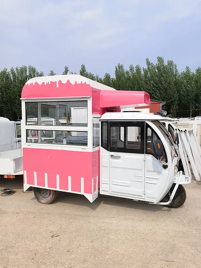 Standing Type Full Shed Snack Cart Electric Tricycle Customizable Food Trailer