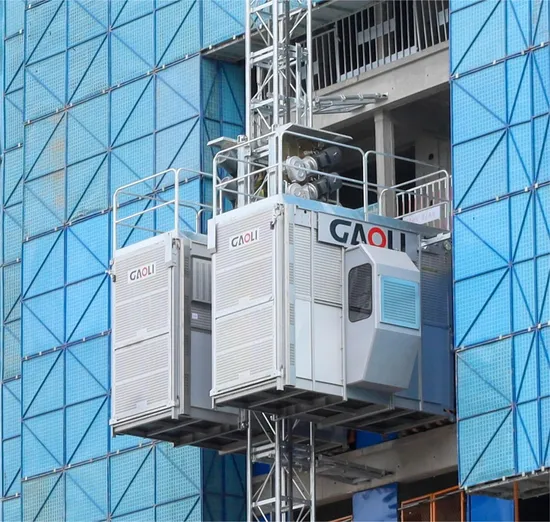 Gaoli Scq100/100 Double Cages Lean Construction Hoist