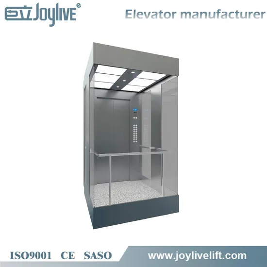 ISO9001 Square Passenger Glass Sightseeing Panoramic Elevator Lift Without Machine Room
