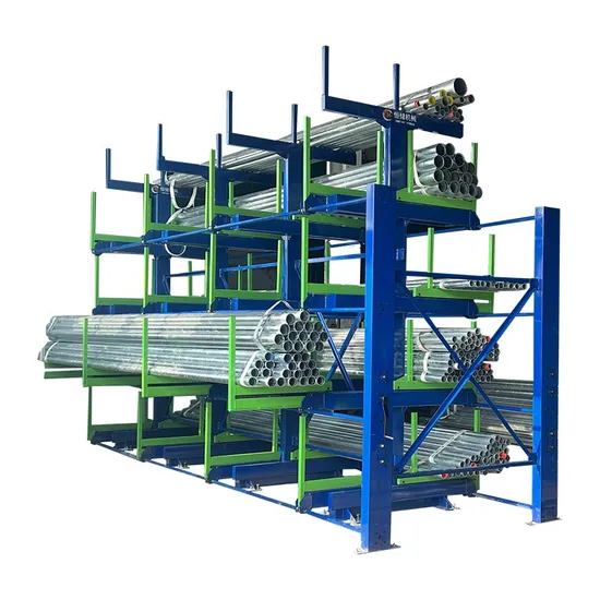 Storage of Steel Pipe Round Tube Long Materials with Roll out Cantilever Racking Circular Tube Storage Rack