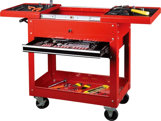 Rolling Tool Cart Tool Holder 3 Layers Storage Trolley with Lockable Drawer