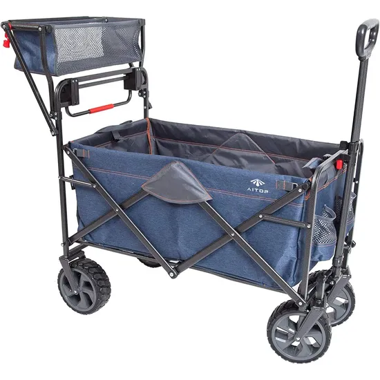 Wholesale Heavy Duty Lightweight Garden Tool Wagon Cart All Terrain Wheels Folding Wagon Cart