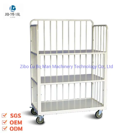 Industrial Garment Factory Three Layers Round Tube Fabric Cut Pieces Trolley