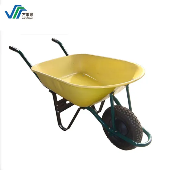 Quality Wholesale Wb6505 Heavy Duty Wheel Barrow Construction Garden Wheelbarrow with Load 180kg 100L 4.00-8 Inch Pneumatic Wheel