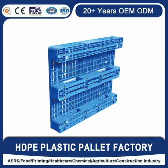 48 X 40 Injection-Molded Static Load Capacity 2 Ton Single Faced Grid Plastic Stacking Pallet