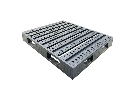 Premium Iron Pallet Durable Metal Pallet Hot Selling High Quality and Customizable Gray Half-Covered Steel Pallets for Rack Warehouse Storage