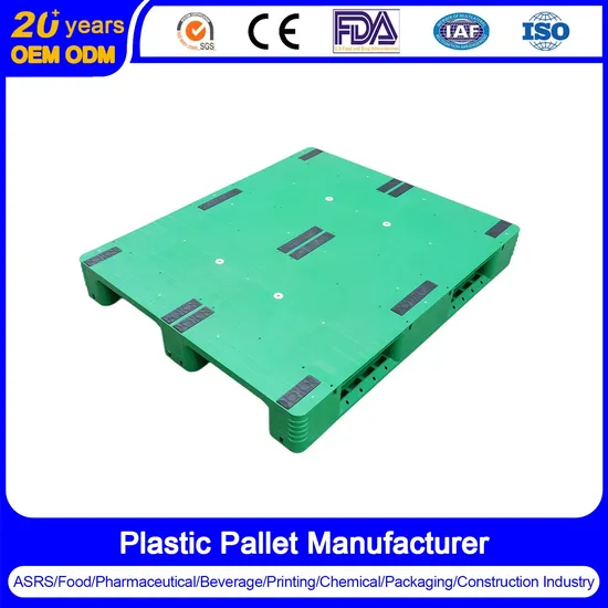 Durable Logistic HDPE Single Face Perforated Nestable 1000 X 1200 Black Blue Euro 3 Runners Plastic Export Pallet