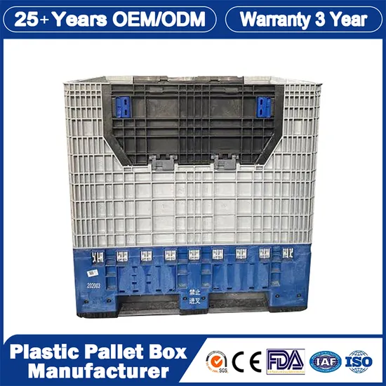 1200X1000X1000mm HDPE Collapsible/Stackable/Non Vented Solid/Sleeve/Insulated Fish Plastic Pallet Box with Lid/Cover for Auto Parts