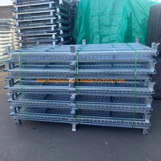 Hot Sale Warehouse Stackable Collapsible Wire Mesh Pallet Box Container
