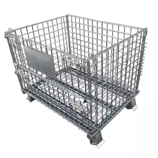 Collapsible Foldable Steel Cage Pallet Storage Cage Wire Mesh Container