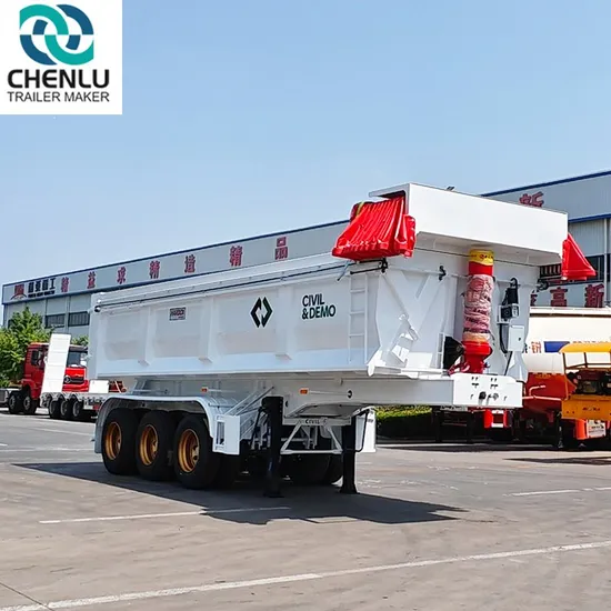 Customized 4 Axle 60t 80t U Shape 40 Cbm 3 Axles Heavy Duty Hydraulic Cylinder Tipper Truck Rear Dump Tipping Semi Trailer for Sale