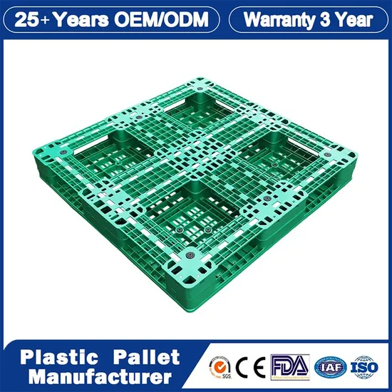1260X840mm/1300X1000mm/1300X1100mm/1300X1200mm/1300X1300mm HDPE Euro Doulbe Face Reversible Plastic Pallet with 8 Steels Reinforced