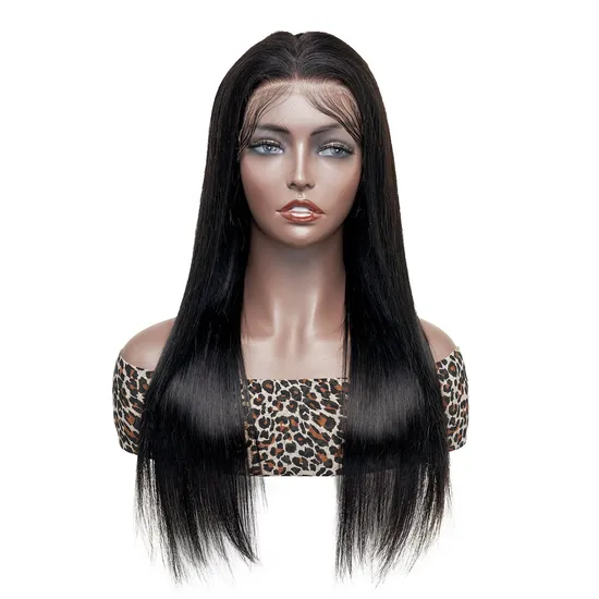 Xuchang Factory Cheap Wholesale 100% Raw Vietnamese Virgin Remy Natural Straight Human Hair Hand Made 13X4 HD Transparent Glueless Lace Front Wig with Baby Hair