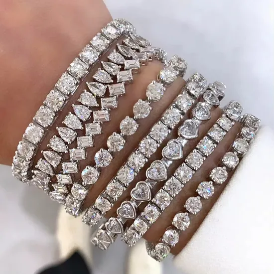 Ice out Women Accessories Charm 925 Silver Bracelets Bangles 14K 18K Gold Fine Jewelry Shiny Zirconia Fashion Tennis Bracelet Jewelry