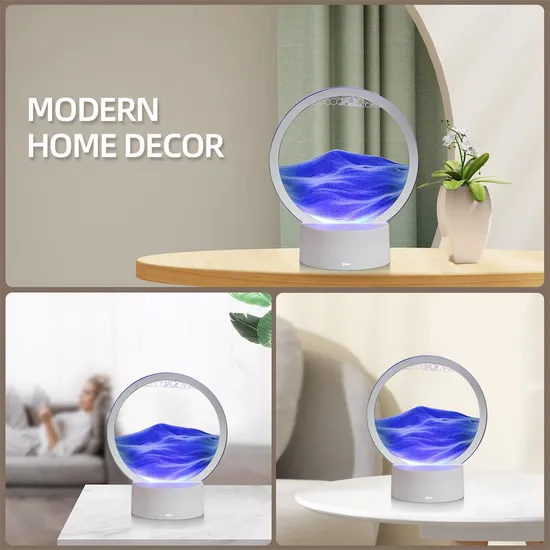 Creative Living Room Desktop Ornament Glass Quicksand Painting Touch Ambience Night Light