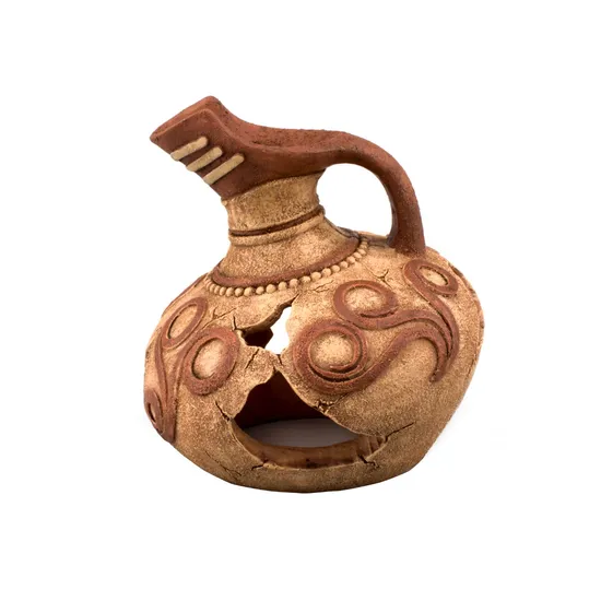 Antique Broken Clay Jar Aquarium Fish Tank Decoration Piece