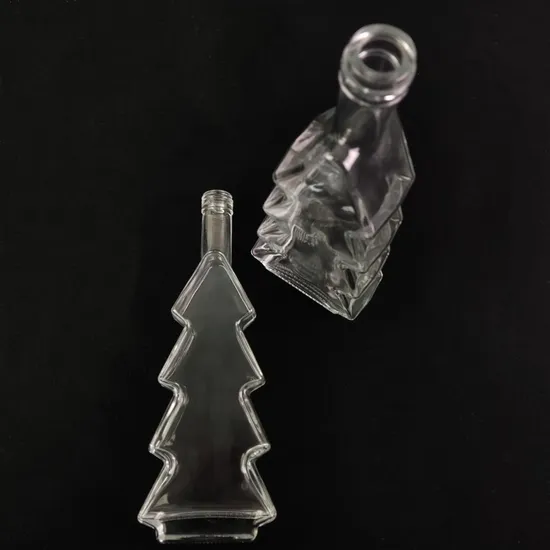 Hot Sale Transparent Christmas Tree Glass Bottle Liquor Gin Whisky Brandy Bottles