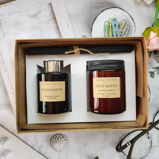 Home Decoration Made in China Decorative Christmas Wholesale Gift Aromatherapy Healing Amber Glass Jar Scented Soy Wax Candle with Lid