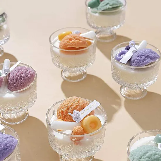 Delicate Glass Jar Dessert Candles for Festive Party