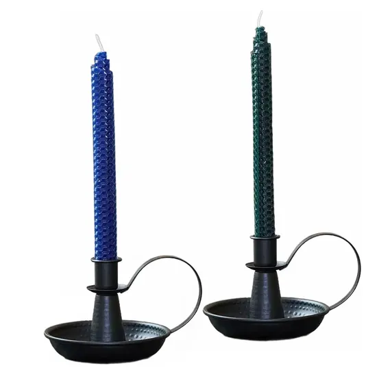 Black Retro Iron Candlelight Stand Taper Candle Holder