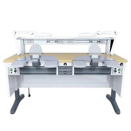 Dental Laboratory Equipment Dual Station Integrated Table Workstation