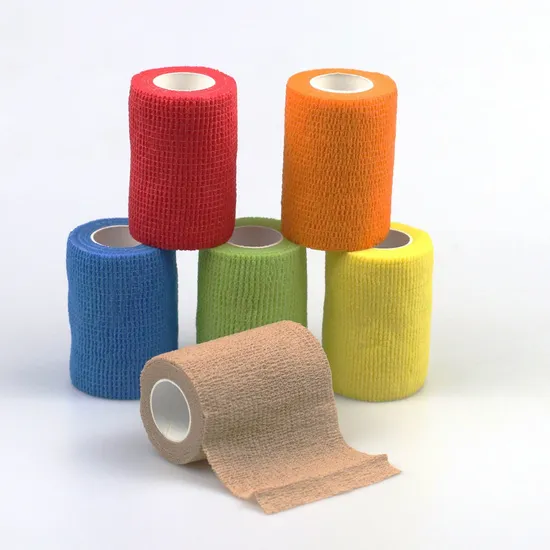 Self-Adhesive Cohesive Red Elastic Medical Compression Non-Woven Bandage
