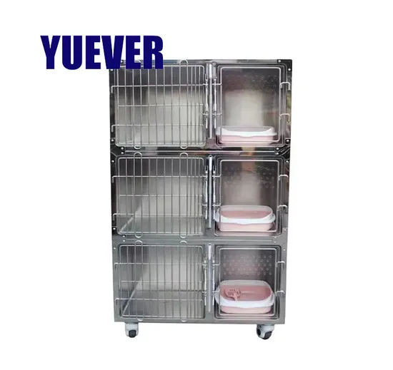 Yuever Medical Low Prices Dog Cage Hospital Clinic Dog Cat Cage Fiberglass Pet Therapy Cage